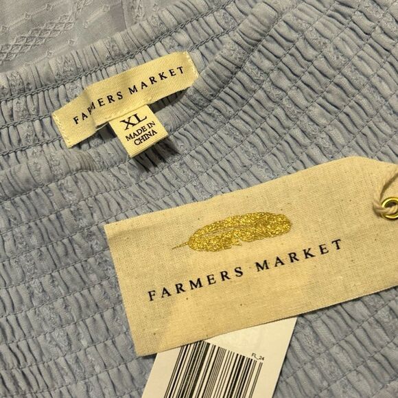 FARMERS MARKET NWT Boho Light Blue Midi Skirt XL - Picture 9 of 12